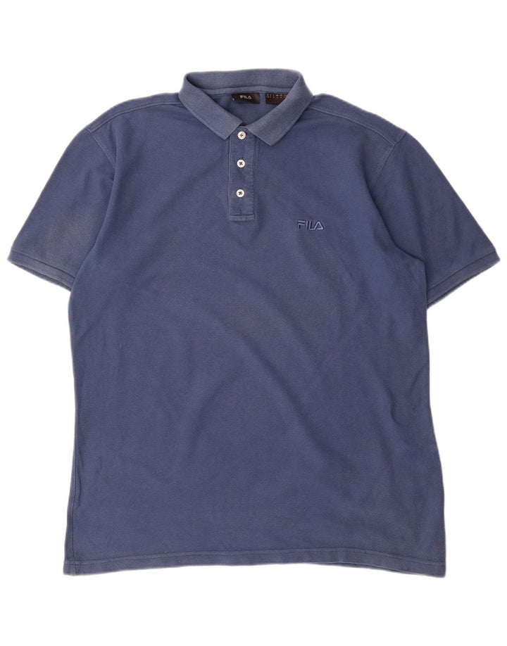 Polo da uomo FILA grande in cotone blu navy