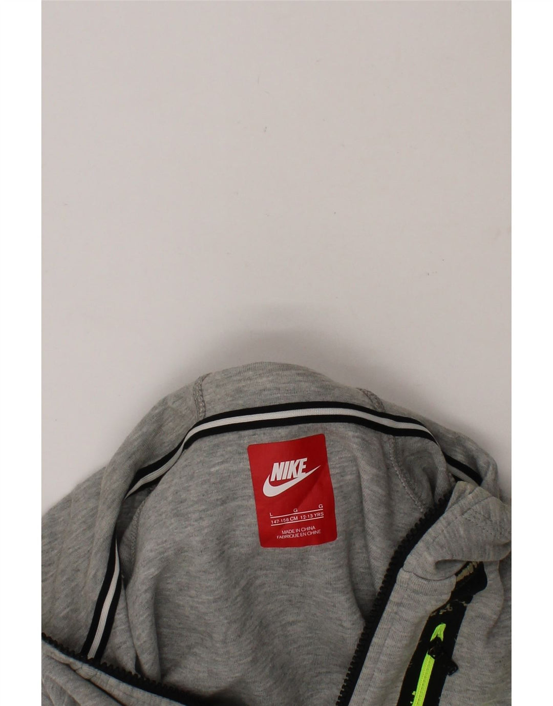 NIKE Boys Zip Hoodie Sweater 12-13 Years Large  Grey Vintage Nike and Second-Hand Nike from Messina Hembry 