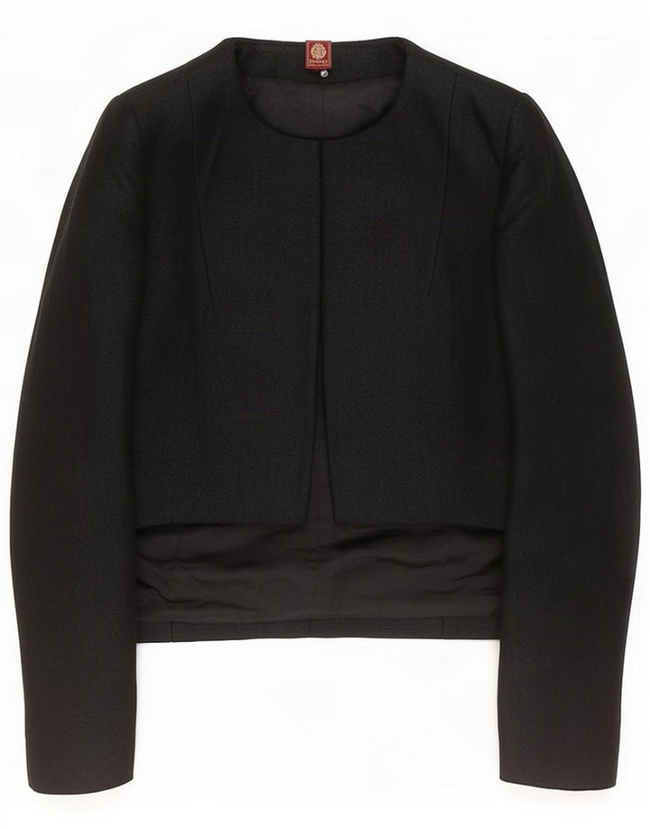 Dondup Giacca blazer aperta da donna IT 42 Lana vergine nera media