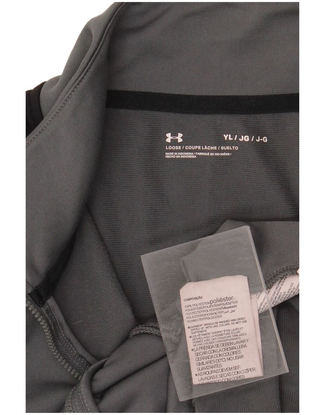 UNDER ARMOUR Boys Tracksuit Top Jacket 11-12 Years Large Grey Colourblock