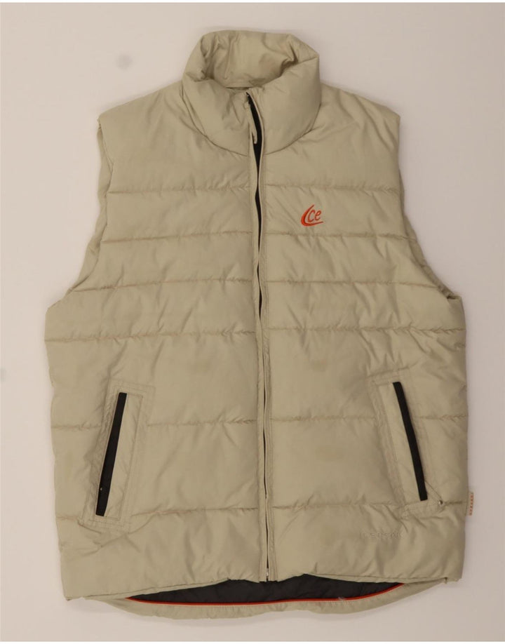 ICEPEAK Womens Padded Gilet IT 50 XL Beige Polyester Vintage Icepeak and Second-Hand Icepeak from Messina Hembry 
