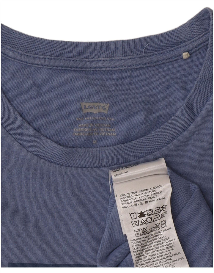 T-shirt grafica da donna Levi's Top UK 14 cotone blu medio