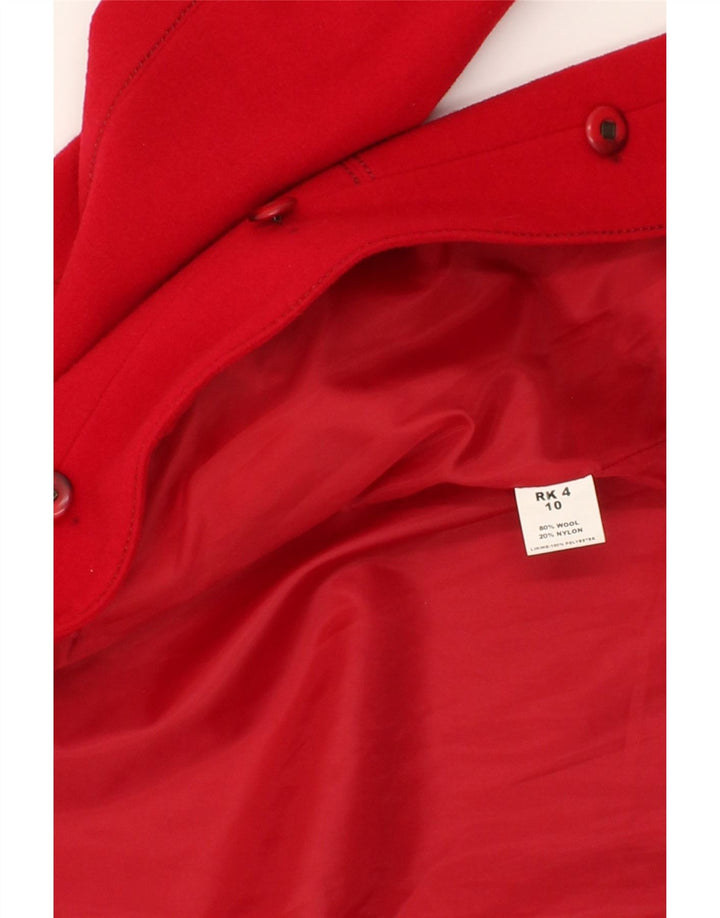 VINTAGE Womens Overcoat UK 10 Small Red Wool Vintage Vintage and Second-Hand Vintage from Messina Hembry 