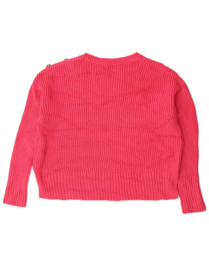 Maglione maglione oversize con scollo a barca da donna Marks & Spencer UK 12 Rosa medio
