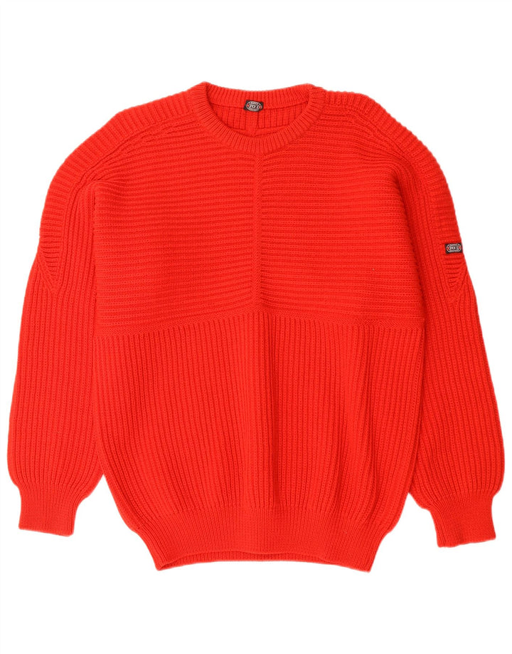 Maglione maglione con scollo a barca da uomo VINTAGE rosso medio