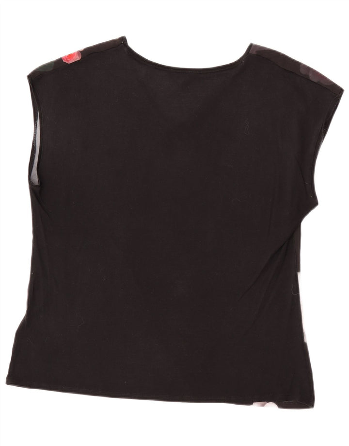 Camicetta da donna Ted Baker taglia 4 grande poliestere floreale nero