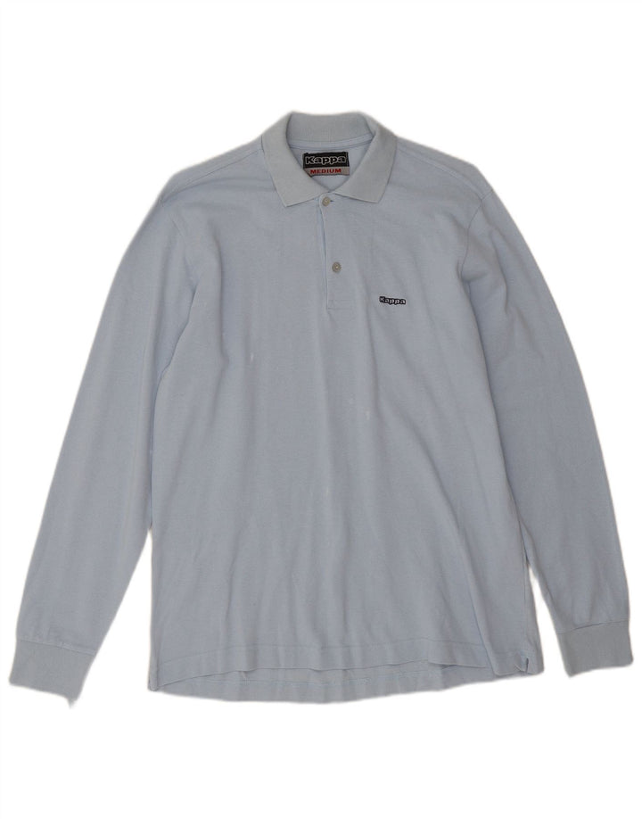 Polo Kappa Uomo Manica Lunga Cotone Blu Medio
