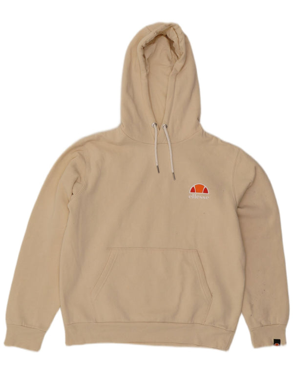 Maglione oversize con cappuccio da donna Ellesse UK 10 piccolo cotone bianco sporco