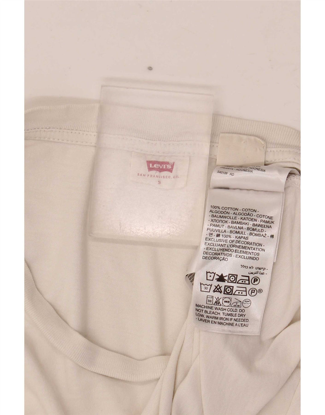 T-shirt da donna Levi's Top UK 8 piccola in cotone bianco