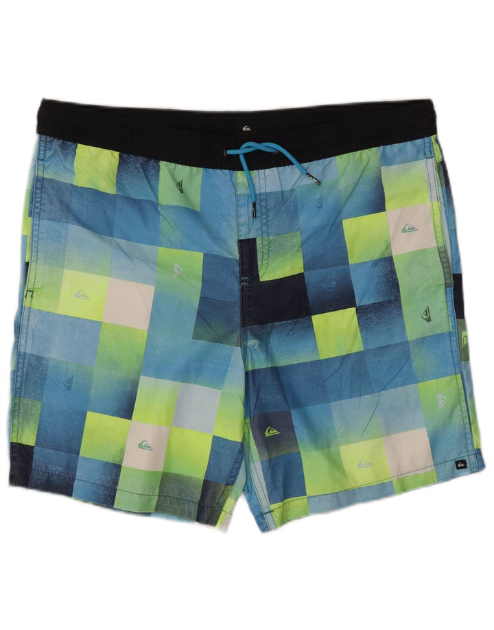 Pantaloncini da bagno da uomo Quiksilver grandi in poliestere geometrico blu