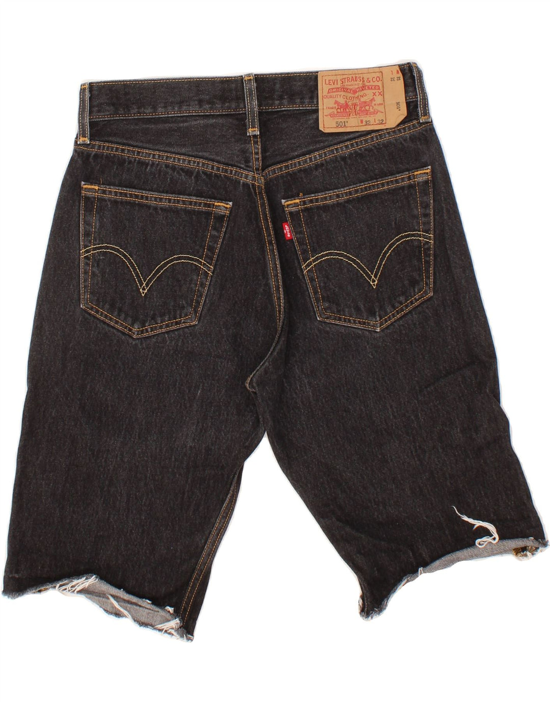LEVI'S Pantaloncini di jeans 501 da uomo W32 cotone nero medio