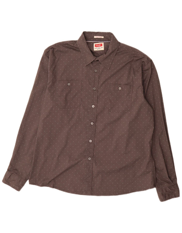 Camicia da uomo Wrangler Flex per comfort vestibilità regolare XL cotone maculato grigio