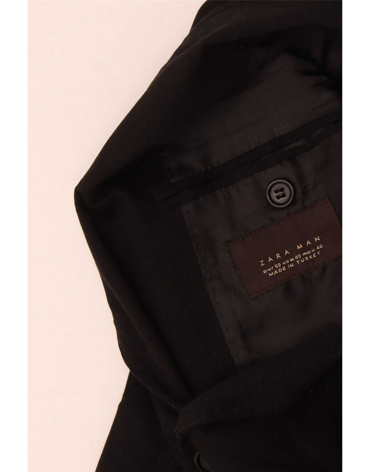 Giacca blazer a 2 bottoni da uomo Zara EU 50 viscosa nera media