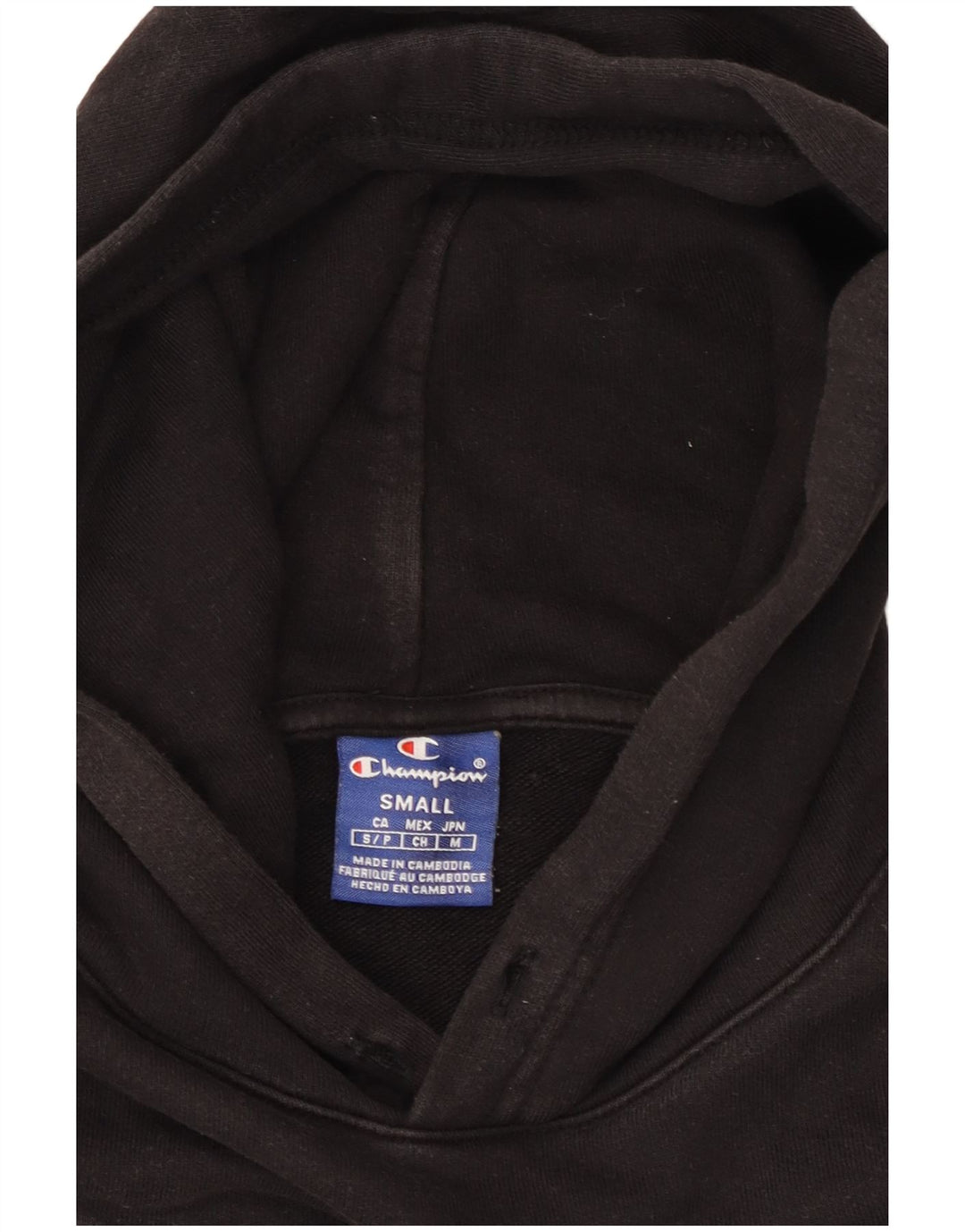 Maglione con cappuccio grafico da uomo CHAMPION piccolo nero