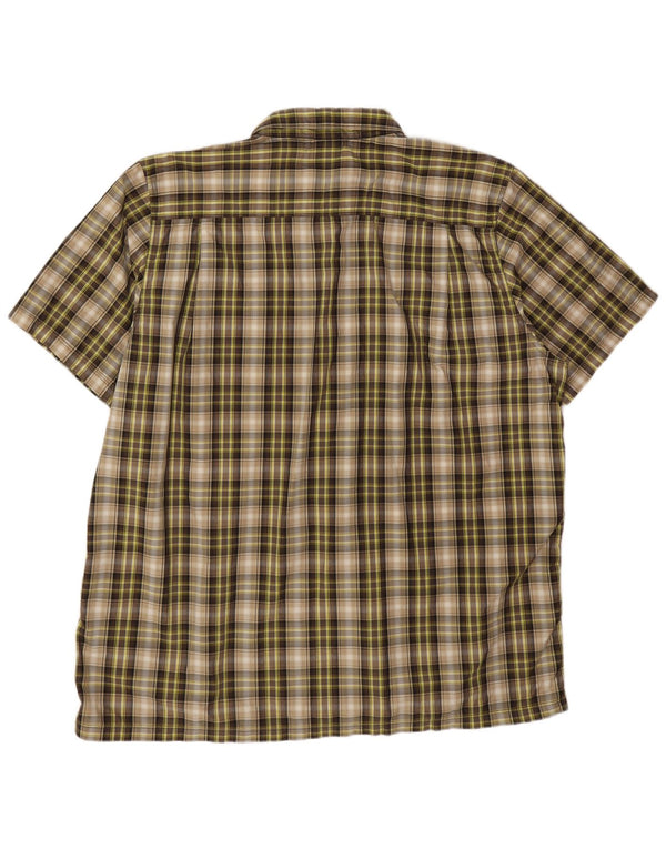 Camicia a maniche corte da uomo The North Face 2XL nylon a quadri marrone