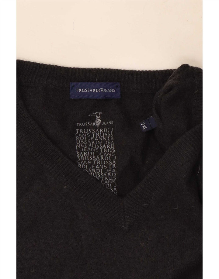 Maglione Uomo Trussardi Jeans con Scollo a V 3XL Grigio