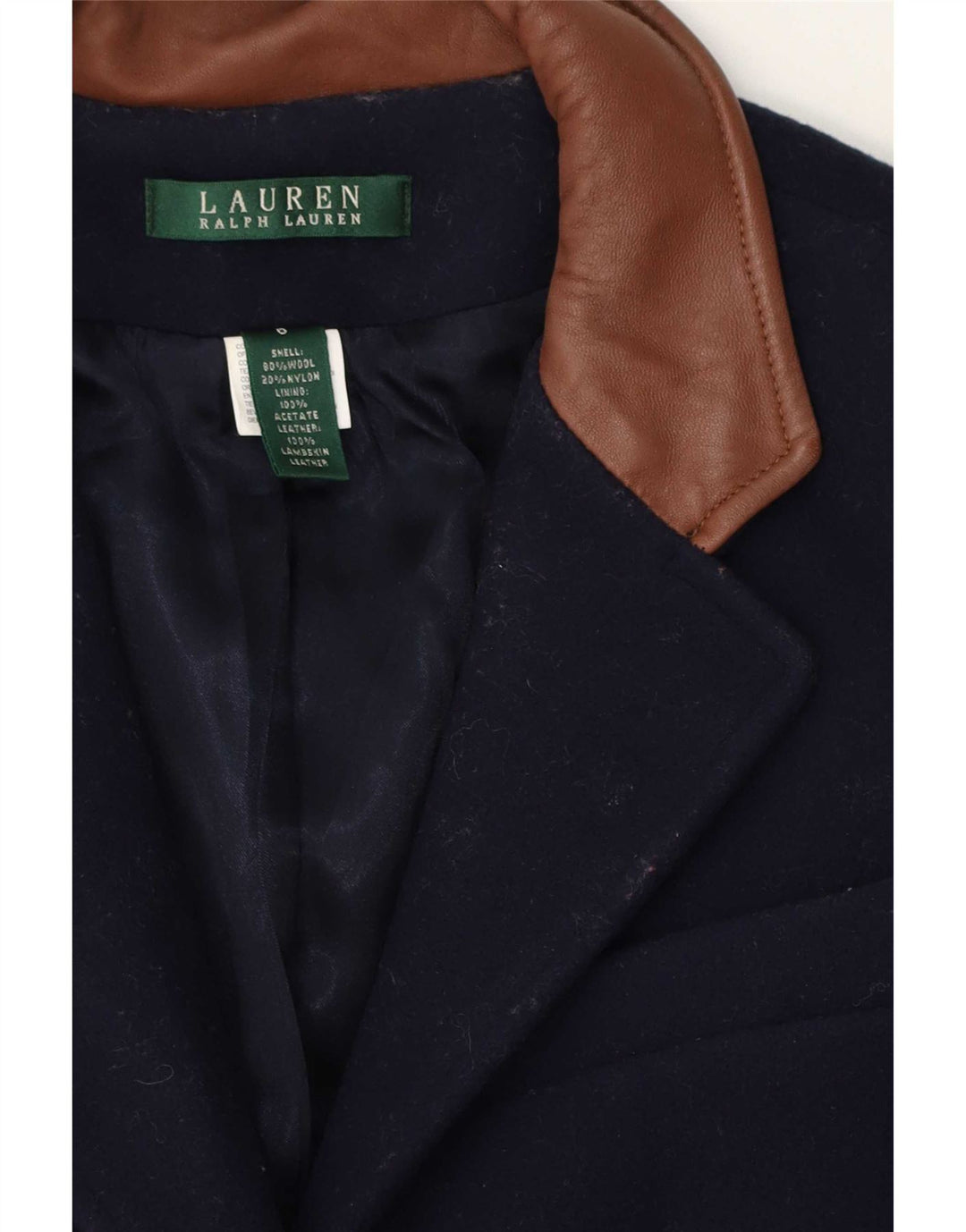 Cappotto da donna Ralph Lauren US 6 Lana color block blu navy medio