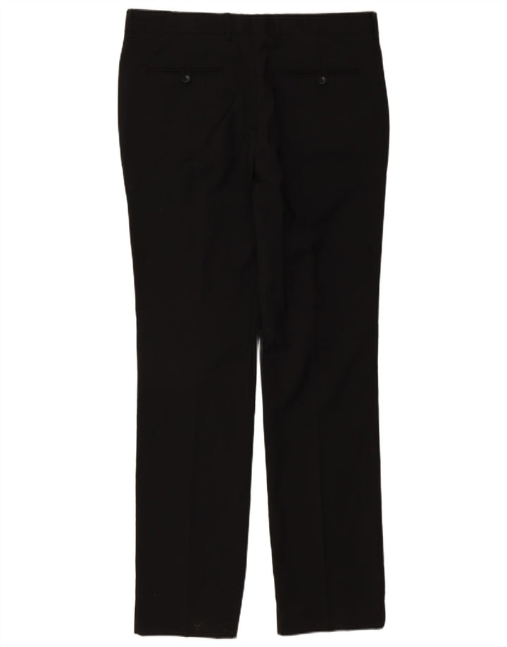 Pantaloni da abito slim da uomo Zara EU 44 Large W34 L34 poliestere nero