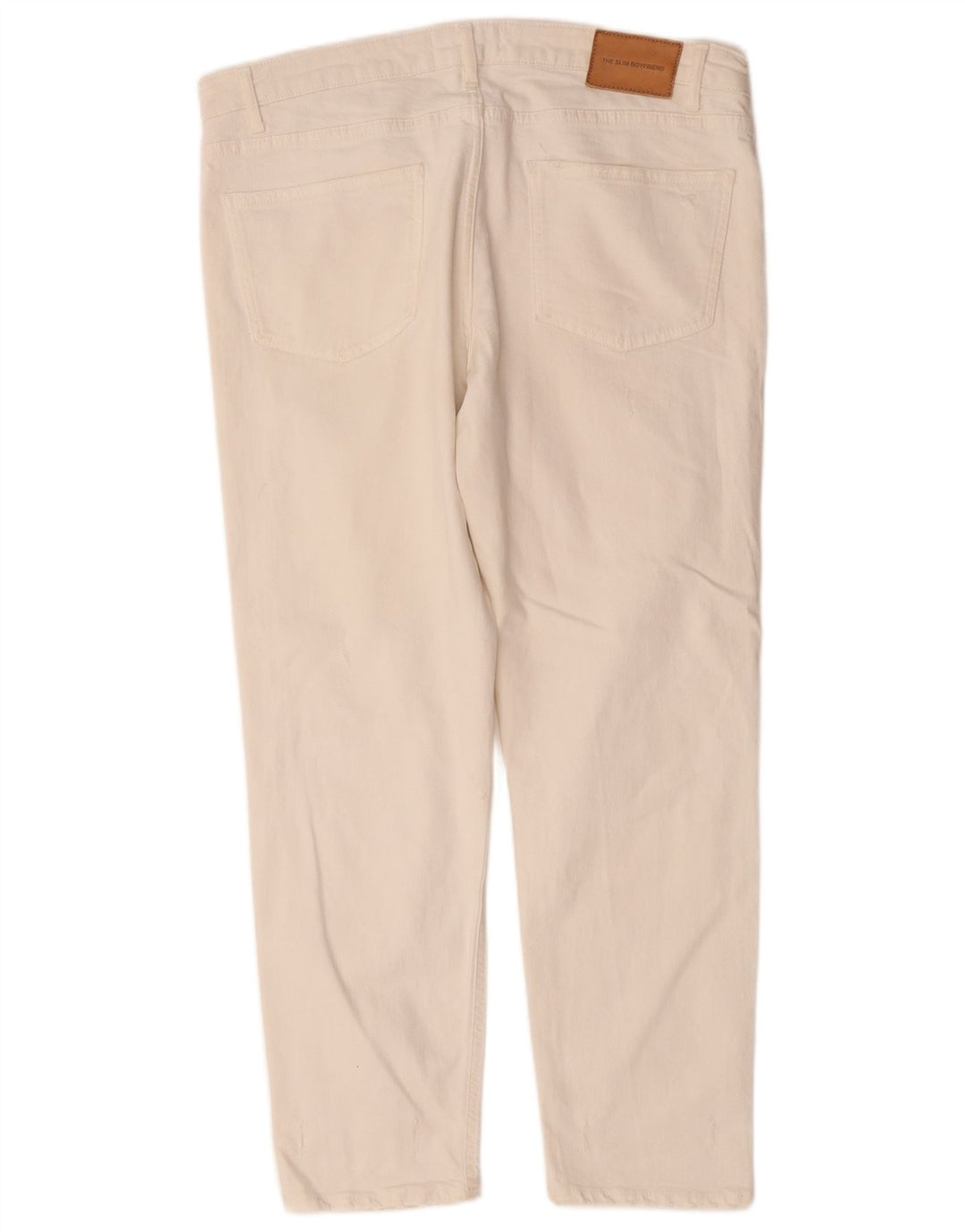 Jeans dritti effetto invecchiato da donna Zara EU 44 XL W34 L28 Bianco