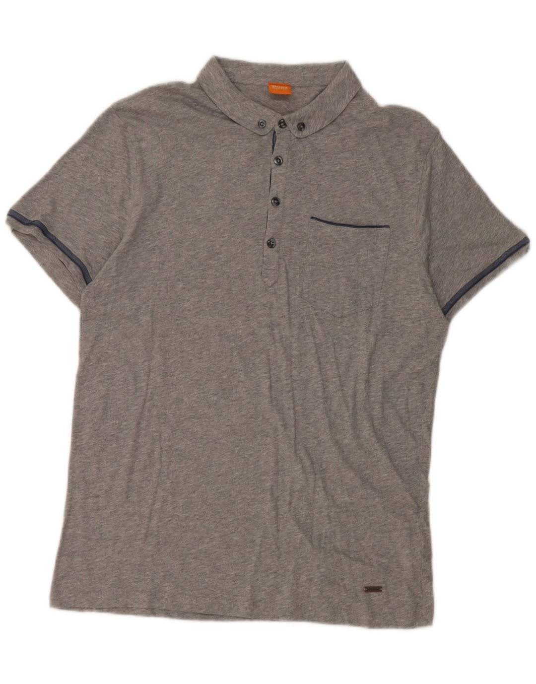 Polo da uomo Hugo Boss grande in cotone grigio