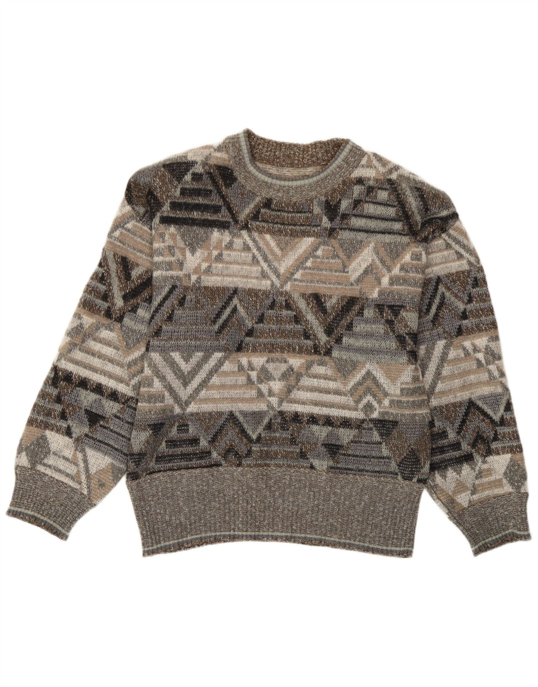 Maglione maglione girocollo da uomo Bogner piccolo acrilico geometrico grigio