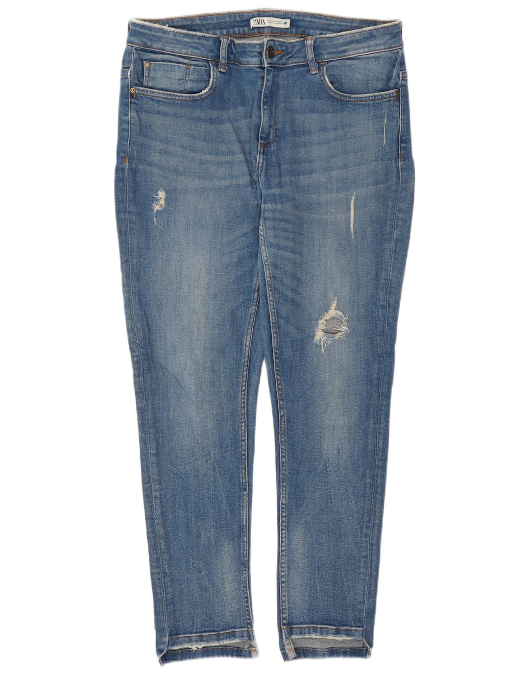 Jeans slim invecchiati Zara da donna EU 44 XL W34 L27 Blu