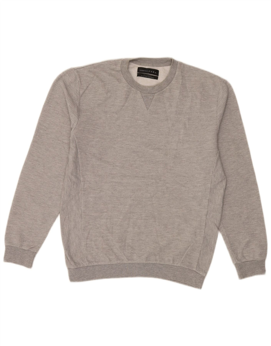 Felpa Zara Uomo Maglione Grande Cotone Grigio