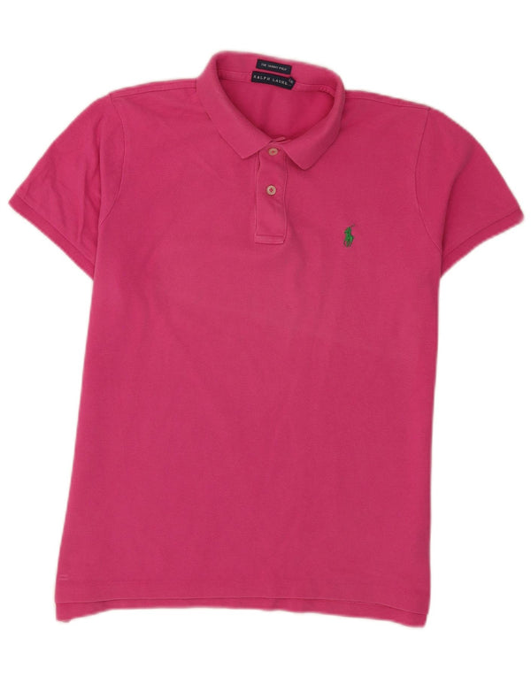 Polo skinny da donna Ralph Lauren UK 16 grande cotone rosa