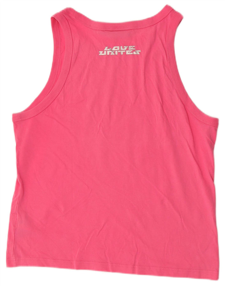 Canotta grafica Adidas Pabllo Vittar da donna UK 14 cotone rosa medio