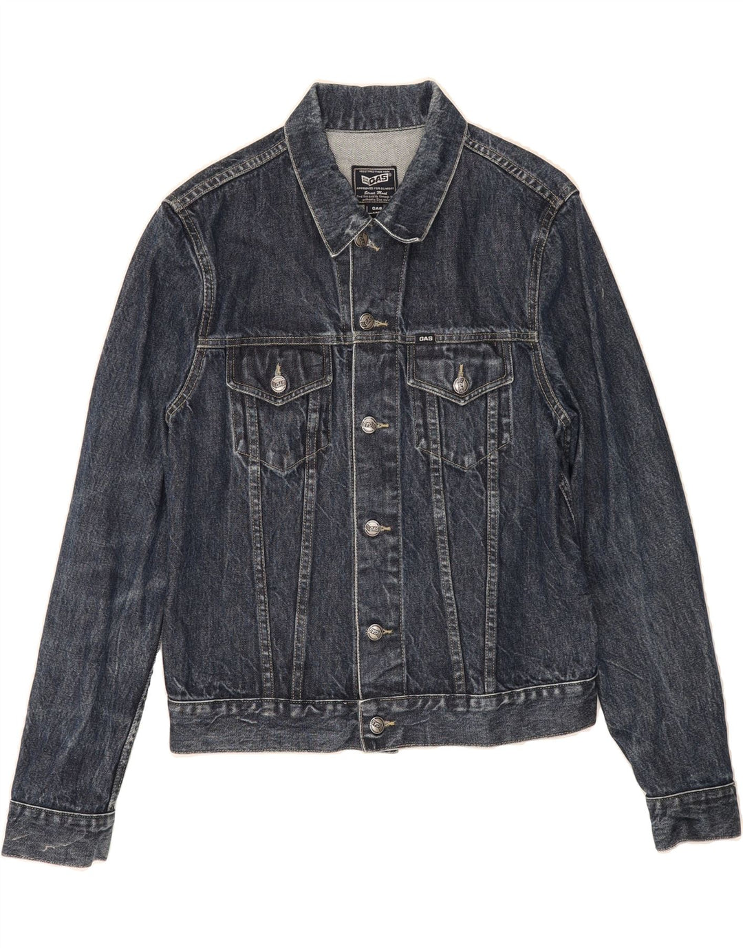 GAS Womens Denim Jacket UK 14 Large Blue Cotton Vintage Gas and Second-Hand Gas from Messina Hembry 