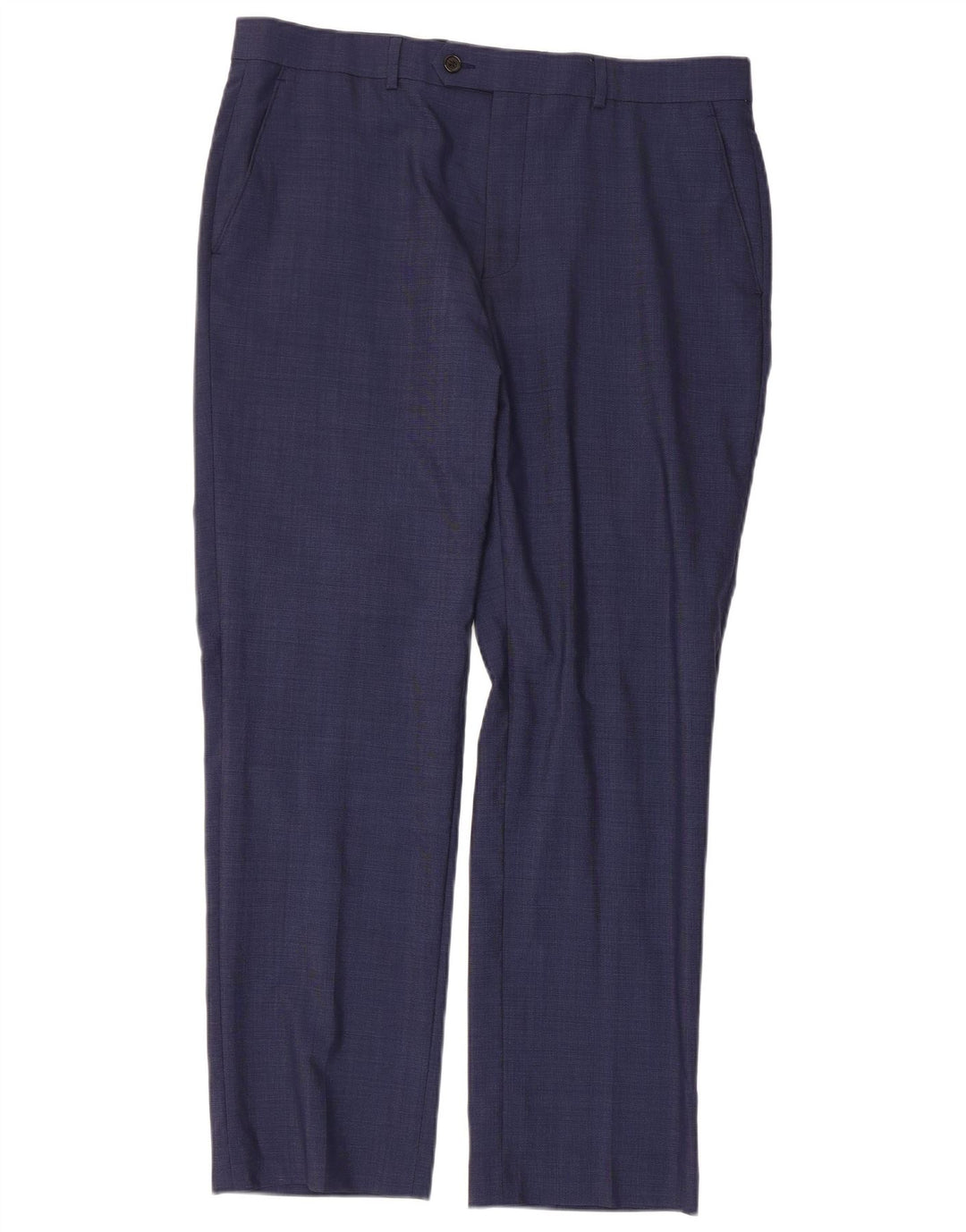 RALPH LAUREN Pantaloni da abito dritti da uomo W34 L30 Lana blu navy