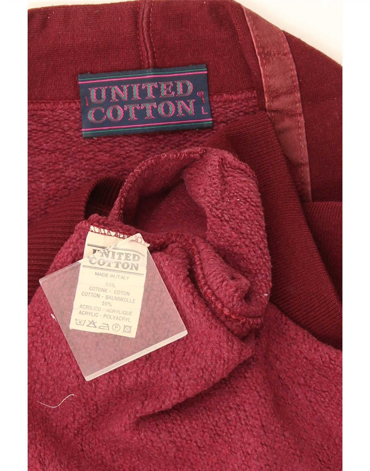Maglione cardigan da uomo in cotone United grande bordeaux