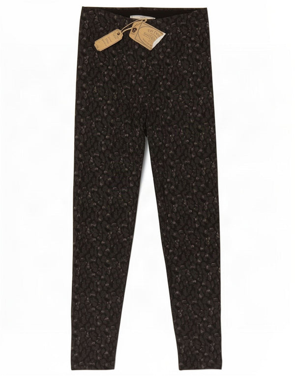 Leggings da donna Fat Face UK 10 Piccolo cotone nero con stampa animalier