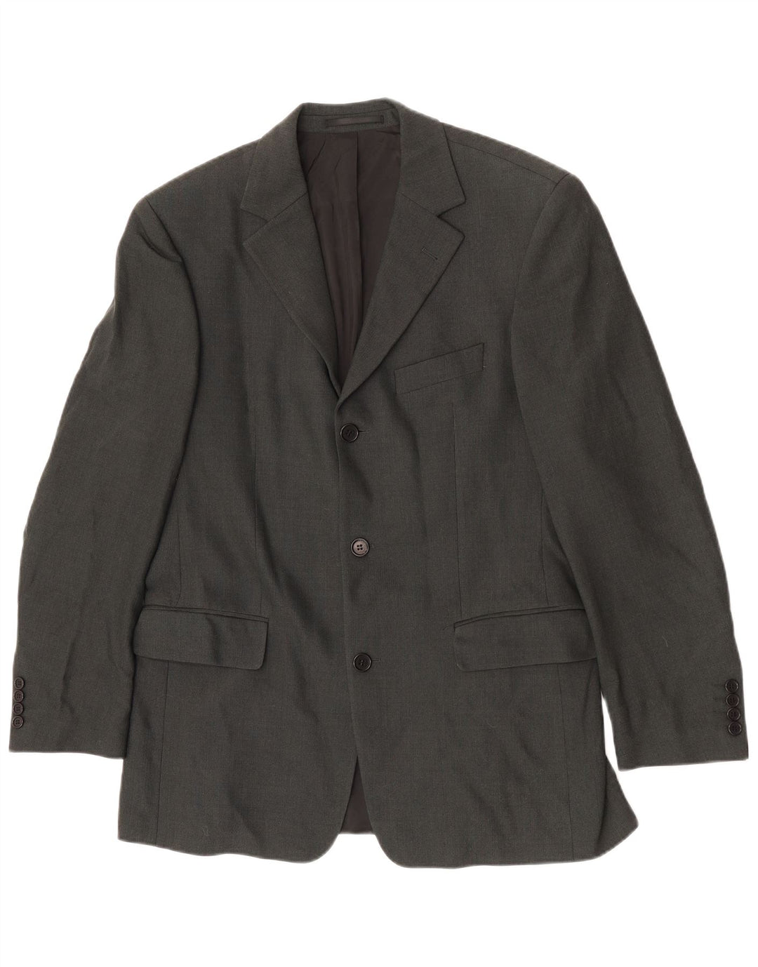 Giacca blazer da uomo a 3 bottoni Hugo Boss EU 50 grande lana grigia