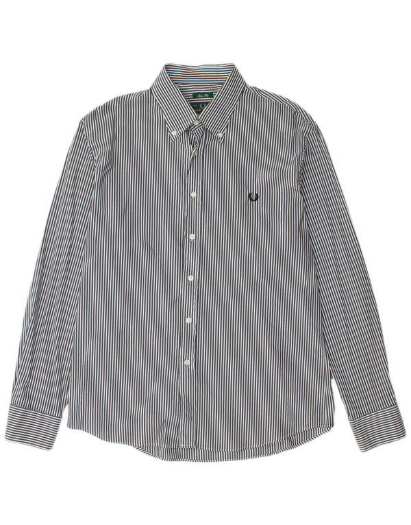 Camicia slim fit da uomo Fred Perry 2XL cotone gessato blu navy