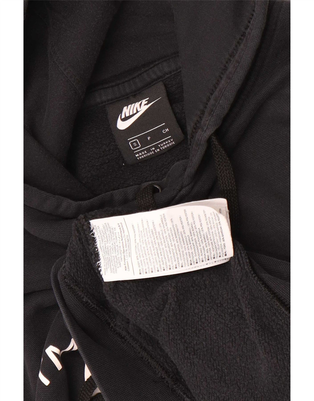 Felpa con cappuccio grafica Nike da uomo piccola in cotone nero