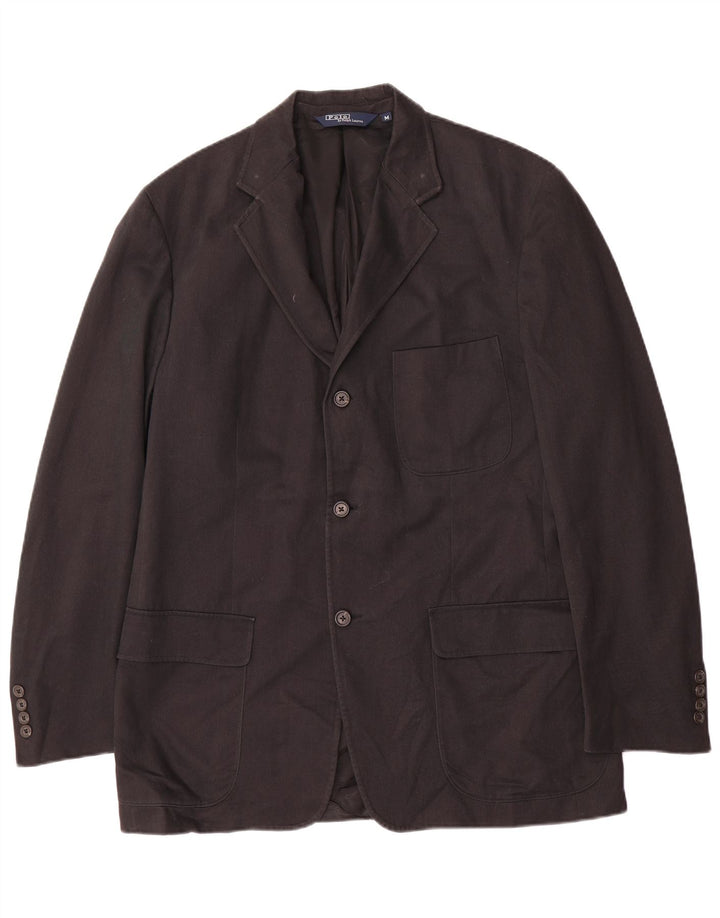 Giacca blazer a 3 bottoni da uomo Polo Ralph Lauren UK 38 cotone nero medio