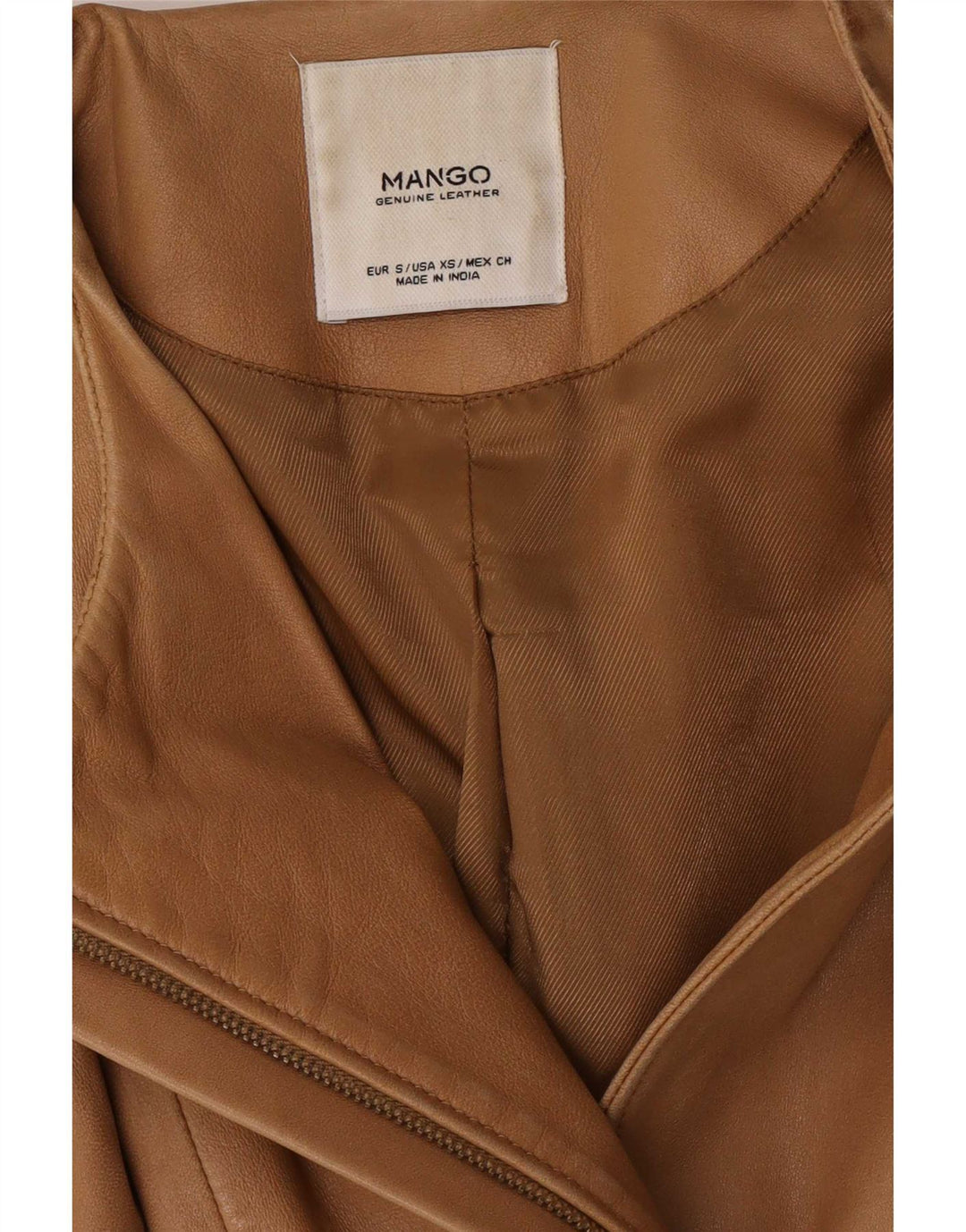Giacca in pelle da donna Mango UK 10 piccola in pelle marrone