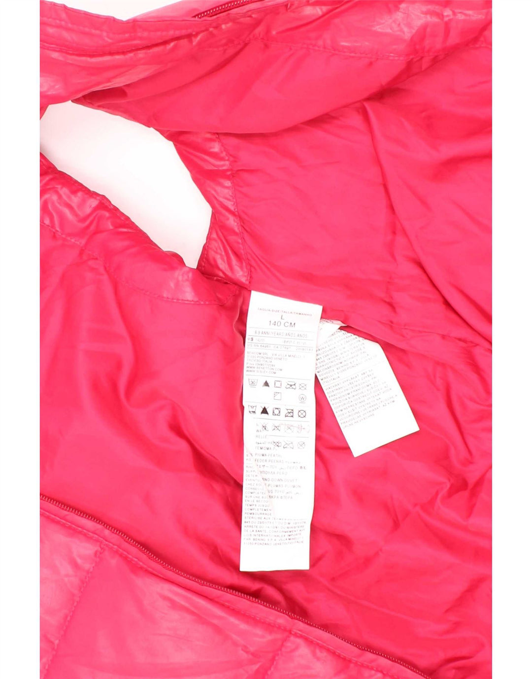 Gilet imbottito per bambina Benetton 8-9 anni Large Rosa in poliestere