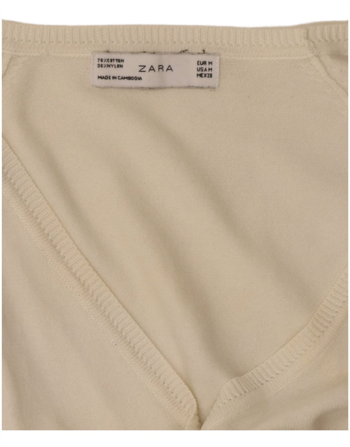 Maglione cardigan vestibilità regolare da donna Zara UK 12 bianco medio