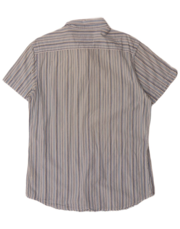 Camicia slim a maniche corte da uomo Wrangler XL in cotone a righe blu