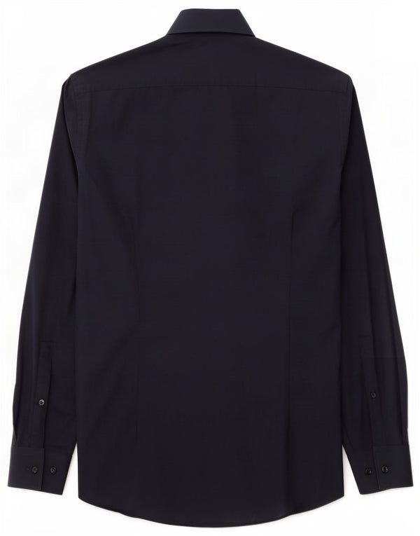 Camicia slim fit da uomo Hugo Boss taglia 39 15 1/2 cotone medio blu navy