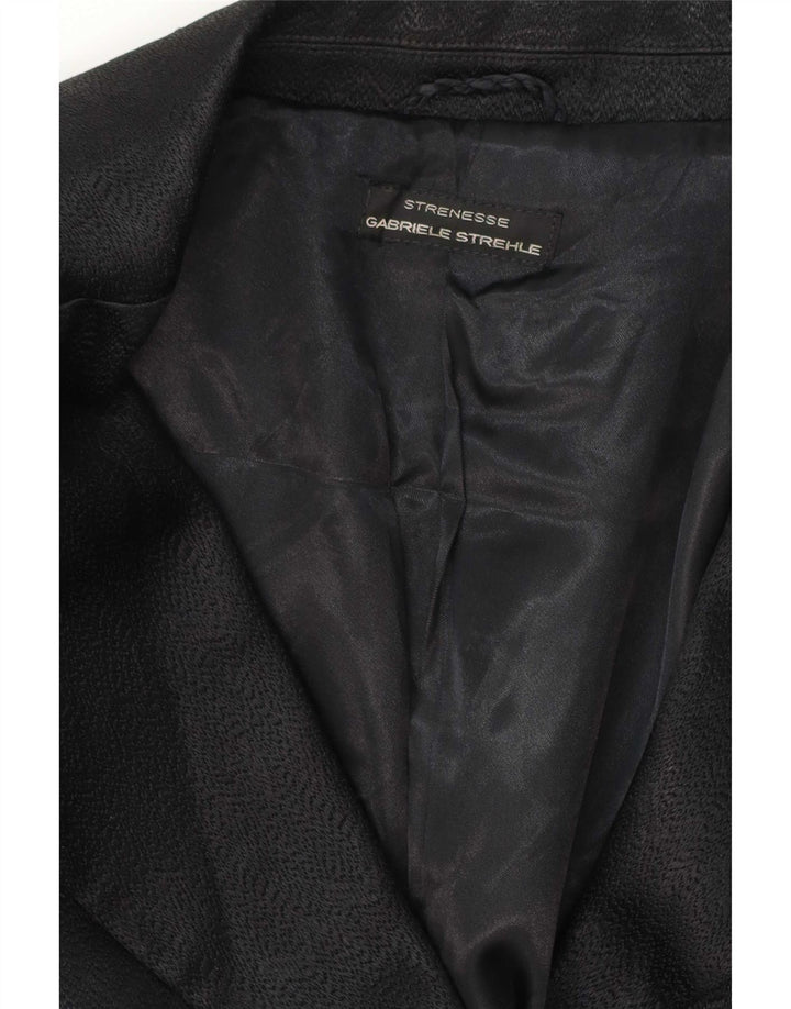 Strenesse Gabriele Strehle Cappotto doppiopetto da donna UK 14 Medio Nero