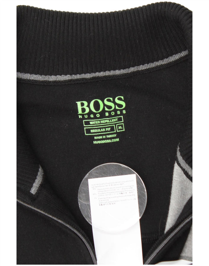 Maglione HUGO BOSS da uomo con vestibilità regolare e collo con zip, XL, colore nero