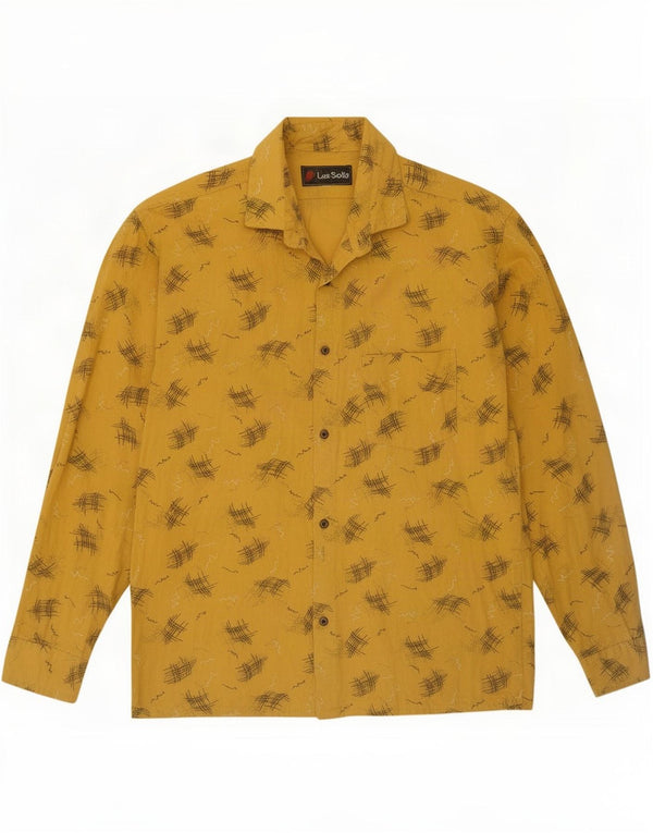 Vintage Mens Graphic Shirt Small Yellow