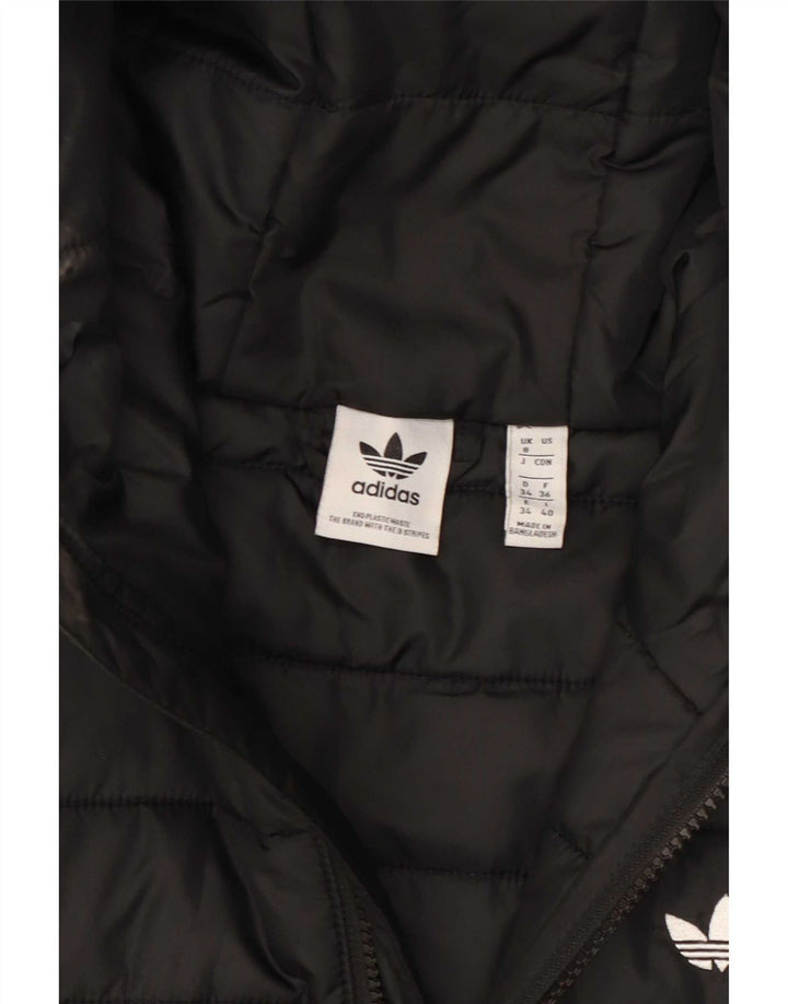 Giacca imbottita con cappuccio da donna Adidas UK 8 Small poliestere nero