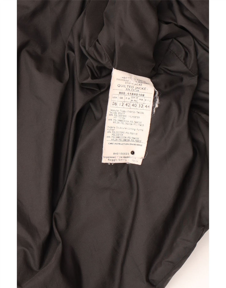 Max & Co. Giacca imbottita a maniche corte da donna UK 12 Medium Nero Poliestere