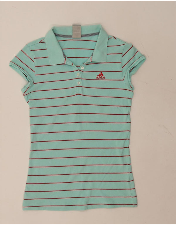 Polo Adidas da donna UK 12 verde medio a righe