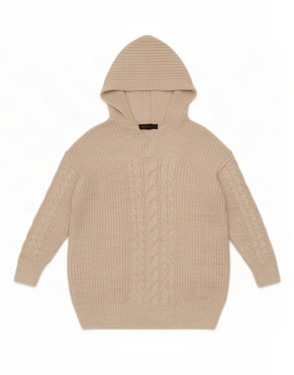 Maglione con cappuccio da donna Marks & Spencer UK 14 Acrilico beige medio