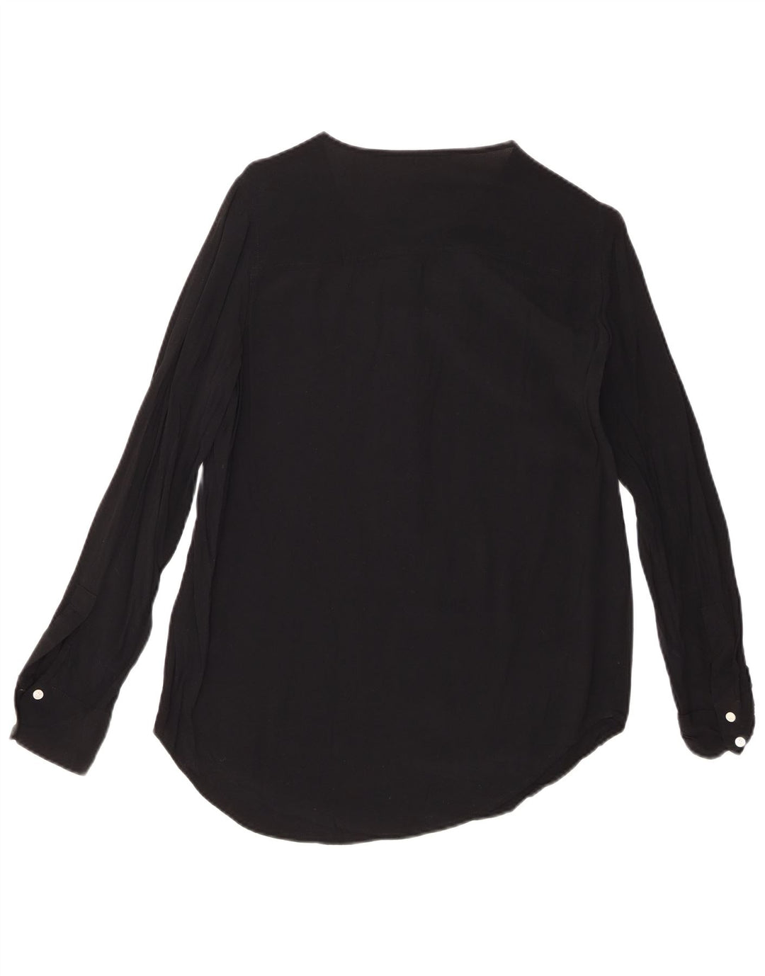J. CREW Camicetta a maniche lunghe da donna UK 10 piccola viscosa nera